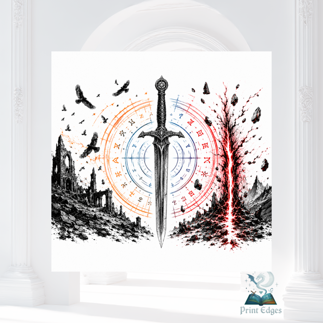 Design printed edges - The magic circle of the black moon