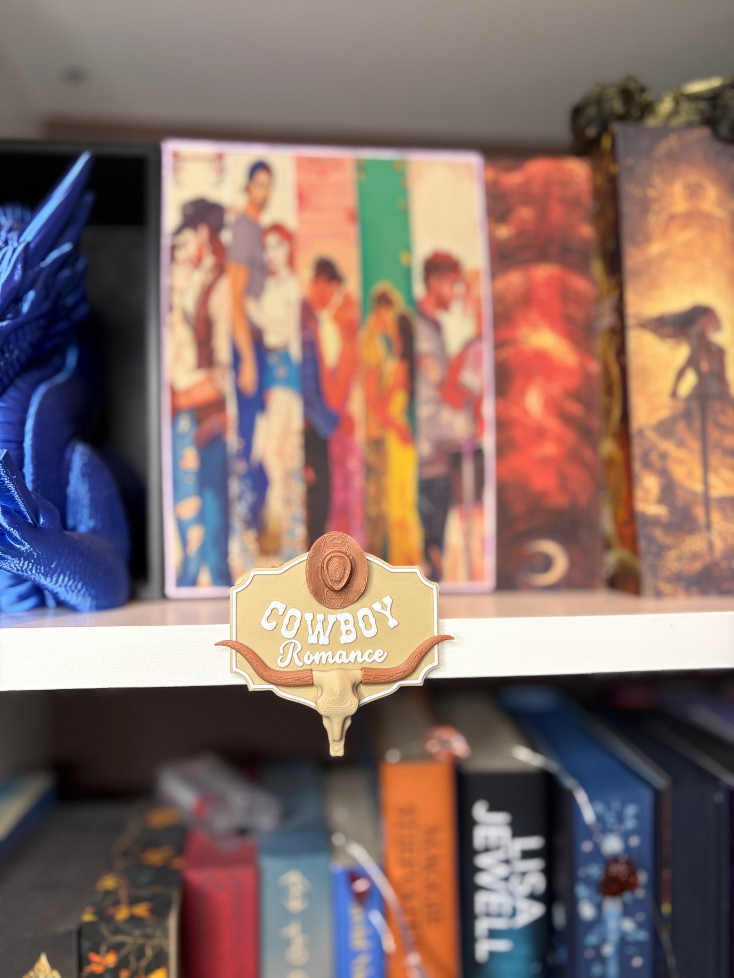 Cowboy romance - Plăcuță decorativă pentru bibliotecă