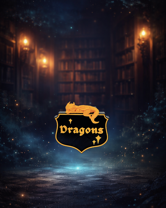 Dragons - Plăcuță decorativă pentru bibliotecă