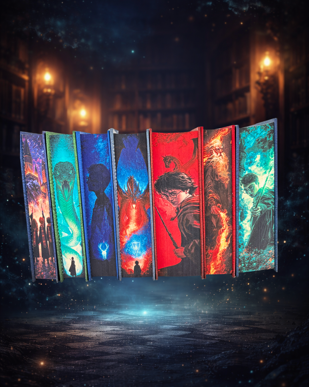 Seria Harry Potter cu printed edges - 7 volume - carti cu margini imprimate cu imagini inspirate din Harry Potter