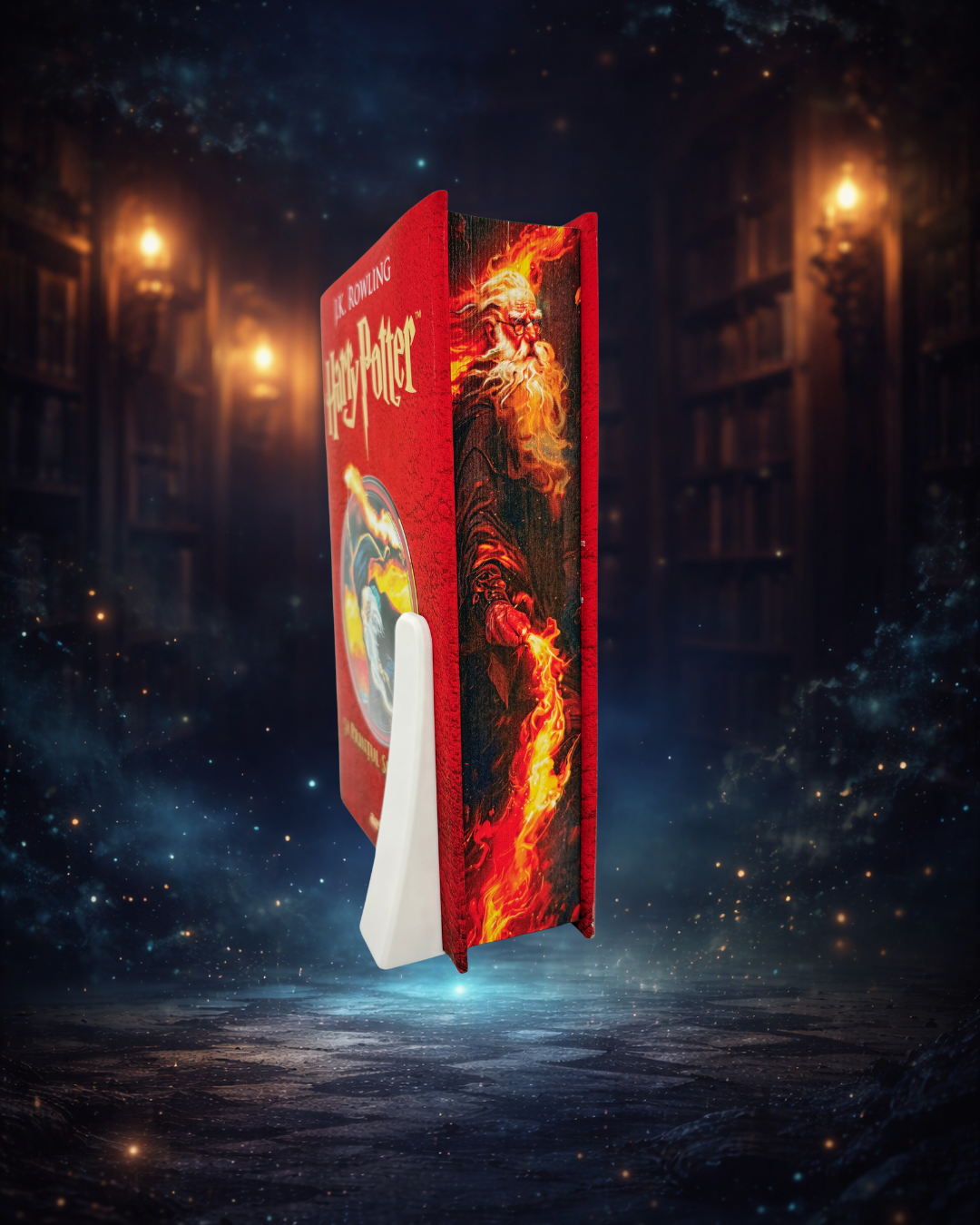 Harry Potter și Prințul Semisânge - printed edges - imaginea unui vrajitor batran care se lupta cu ajutorul flacarilor