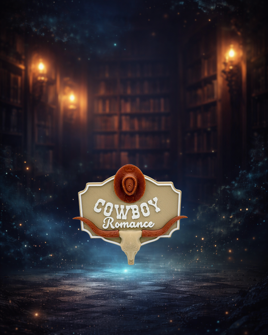 Cowboy romance - Plăcuță decorativă pentru bibliotecă