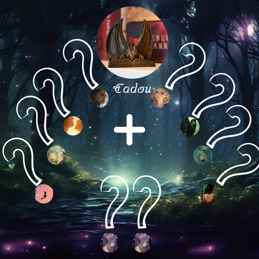 Pachet design printed edges   mai multe semne de intrebare albe pe fundal cu padure mistica