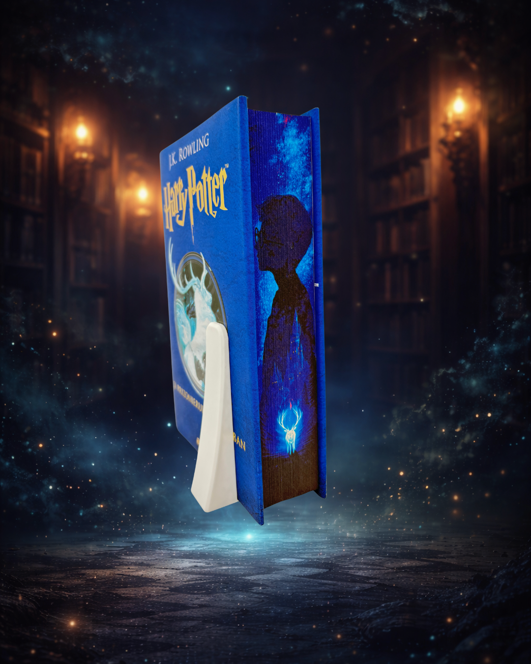 Harry Potter și prizonierul din Azkaban - printed edges - umbra unui baiat vrajitor, cu un cerb stralucitor 