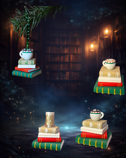 Ornament de brad Books & Hot chocolate