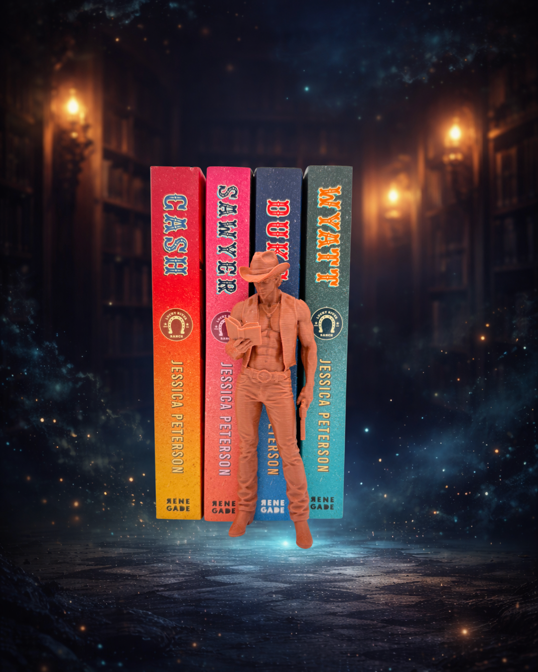 Cowboy Reader – model 2 - Decor 3D pentru raftul cu cărți