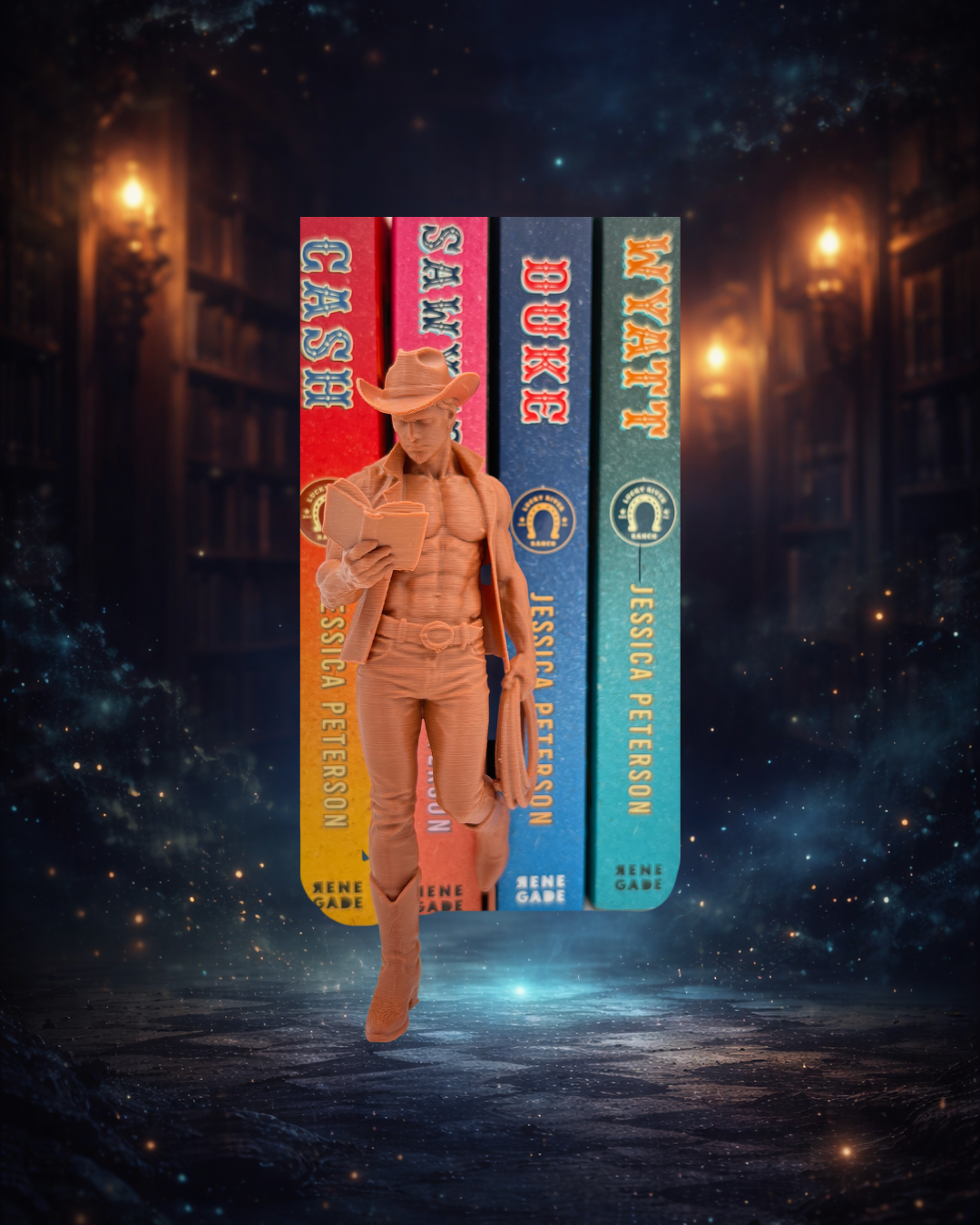 Cowboy Reader – model 1 - Decor 3D pentru raftul cu cărți