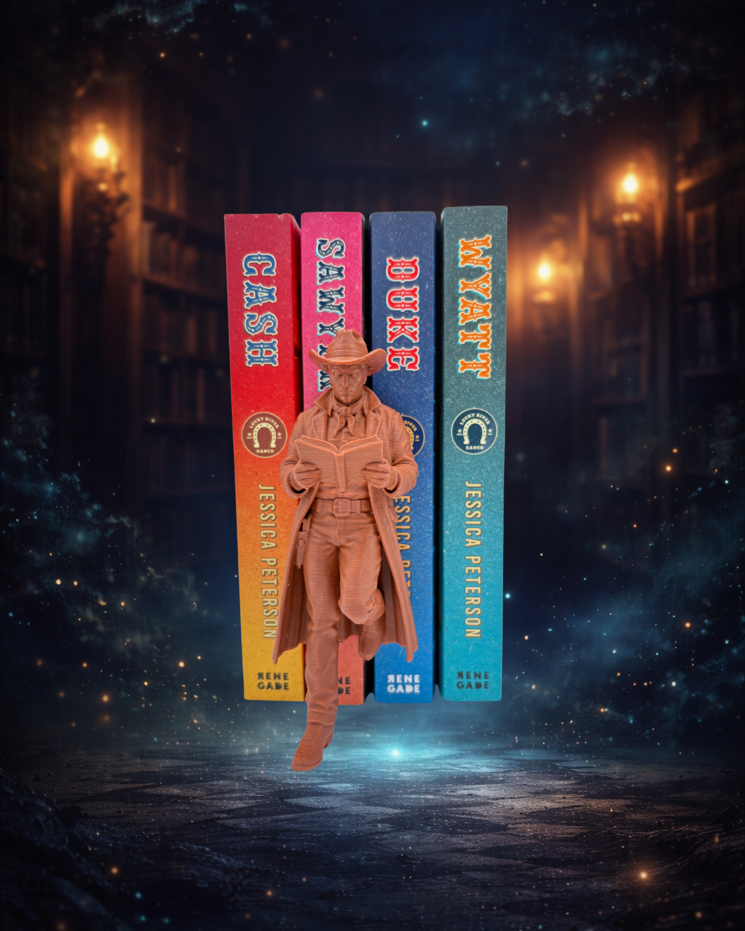 Cowboy Reader – model 3 - Decor 3D pentru raftul cu cărți