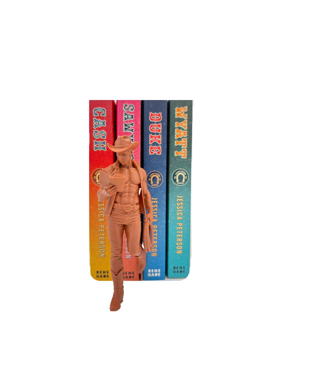 Cowboy Reader – model 1 - Decor 3D pentru raftul cu cărți