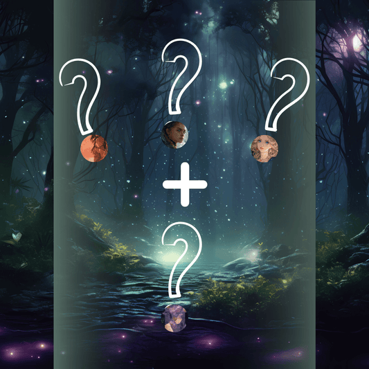 Pachet design printed edges - 3 modele + unul gratuitmai multe semne de intrebare albe pe fundal cu padure mistica