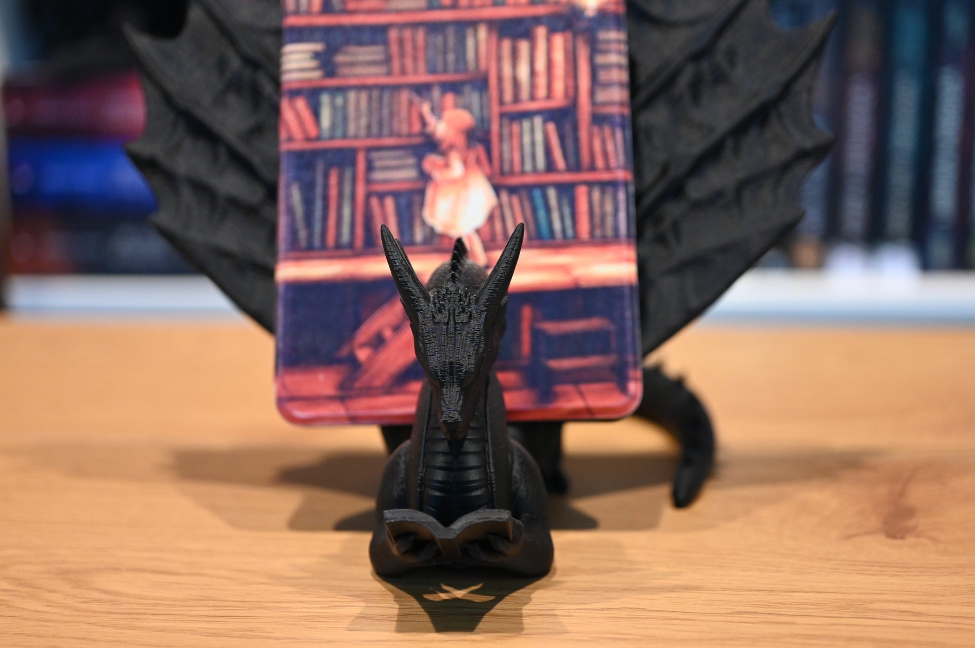 Book Holder Decorativ  dragon negru suport de kindle in fata bibliotecii